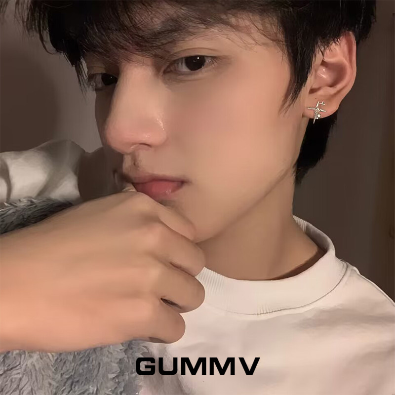 星星耳环男个性小众设计感气质高级网红耳钉小巧精致时尚潮流耳饰,淘宝优惠券,粉丝福利购,淘宝优惠卷