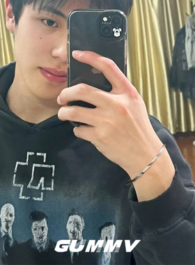 钛钢手链嘻哈痞帅简约男士