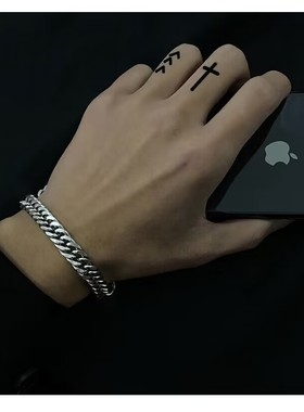 美式嘻哈风古巴手链男