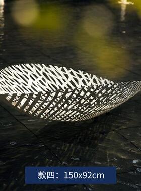 不锈钢镂空树叶雕塑户外公园小区售楼处水景金属叶子植物装饰摆件