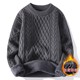 Men's winter sweater round neck thickened velvet