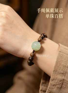 天然和田玉青白莲花珠子散单珠手串配腰珠青白玉文玩配饰手串隔珠