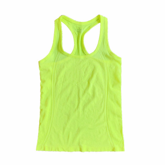 Fluorescent color sports vest women's slim outer wear I-shaped yoga top sleeveless quick-drying T-shirt running fitness