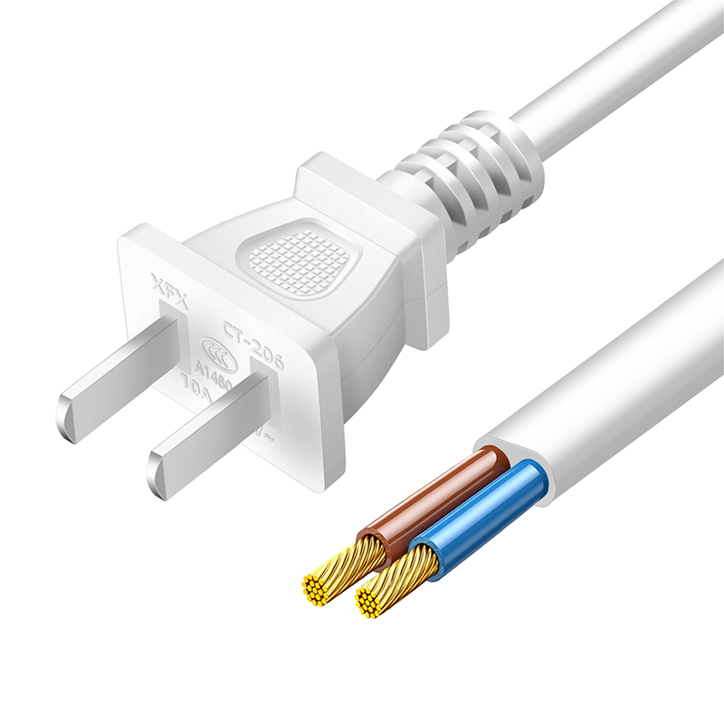 两插国标纯铜带插头电源线2芯两孔插0.5/1.5平方二脚带线单头裸线