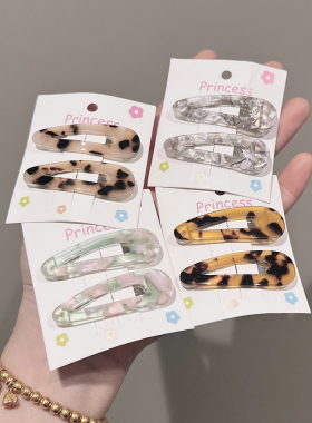 玳瑁色网红简约BB夹碎花发夹