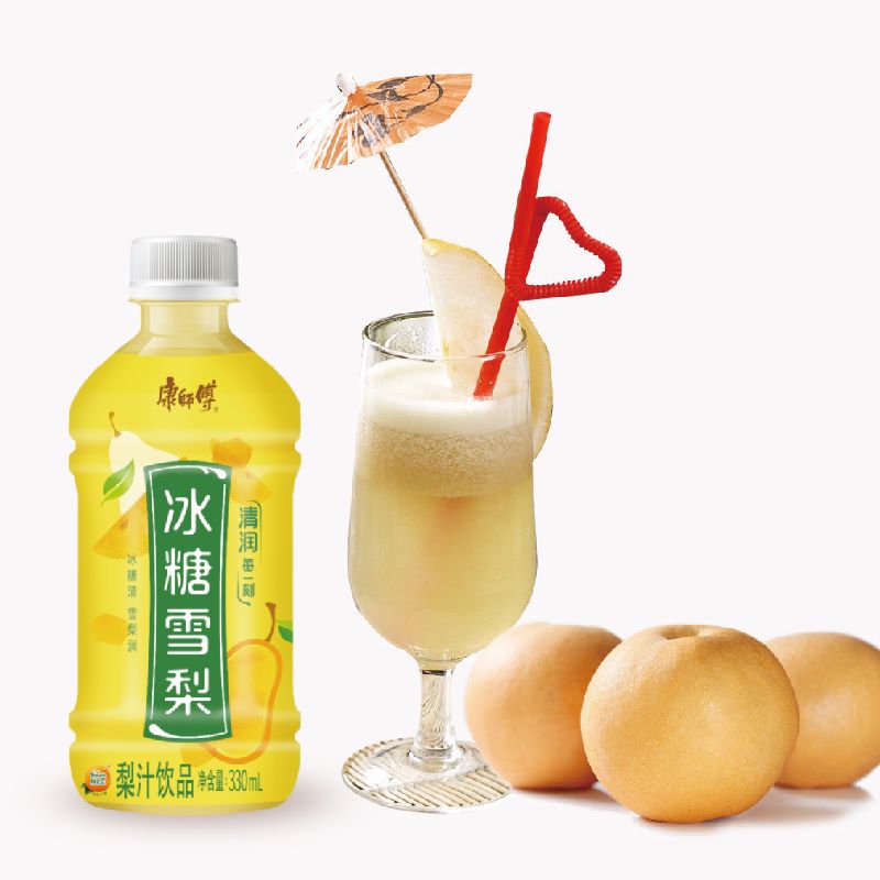 康师傅冰糖雪梨330ml*12瓶整件酸梅汤蜜桃乌龙茶夏季清爽解渴饮料 - 图0