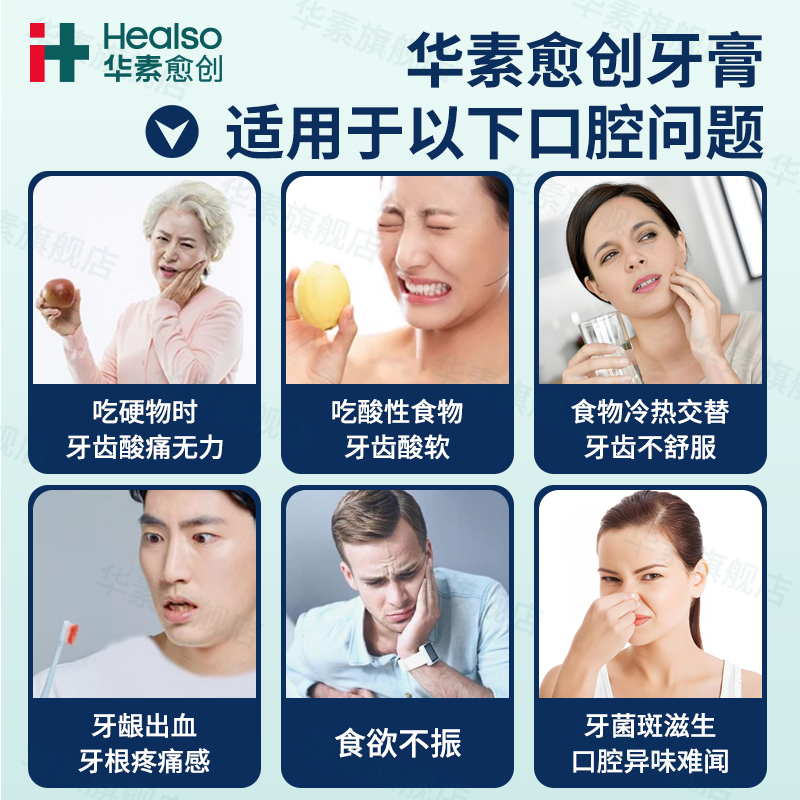 华素愈创牙膏牙龈修复出血抗敏感美白牙周炎口腔清新口气脱敏菌斑