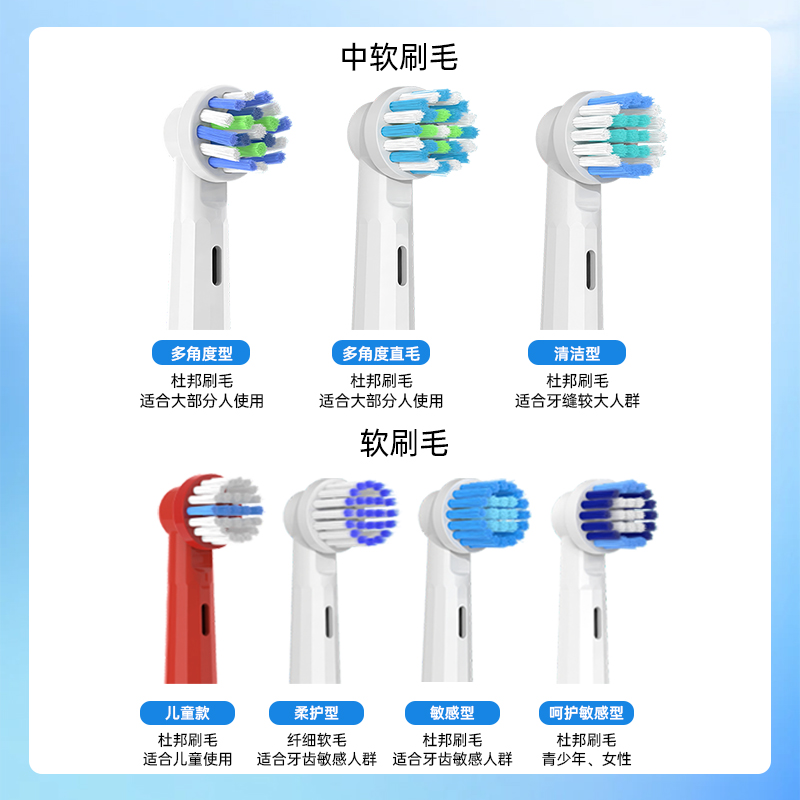 适配博朗braun欧乐b电动牙刷刷头oral-b oralb欧了比Pro2000软毛-图0