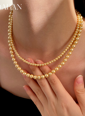 西大班澳母贝羽黄金珍珠项链