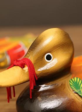 木质鸳鸯摆件客厅卧室电视柜床头柜装饰品摆设新婚婚房纪念日礼物