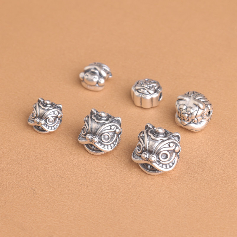 s999足银纯银醒狮隔珠diy手工串珠编织手链红绳本命年配件,淘宝优惠券,粉丝福利购,淘宝优惠卷