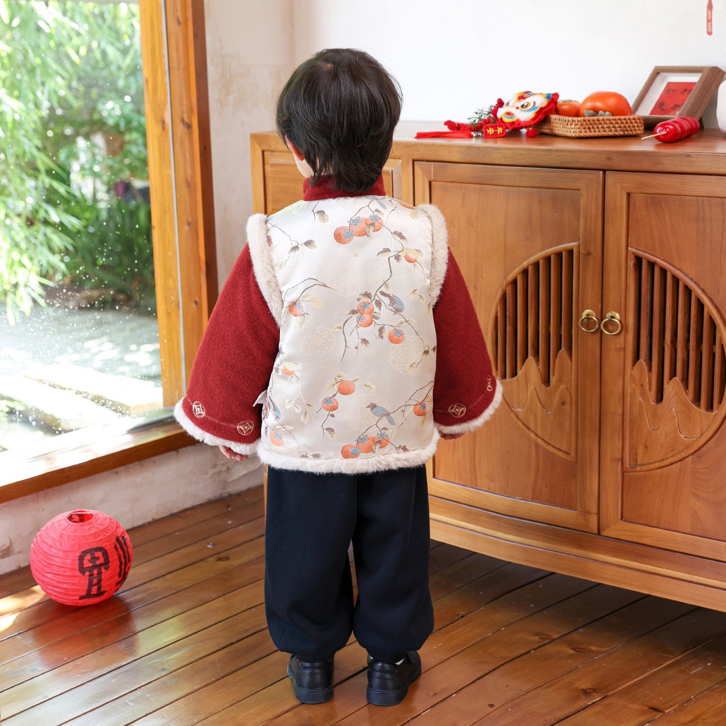 新中式唐装男童加厚衣服儿童圣诞演出服套装拜年服棉服两件套冬款,淘宝优惠券,粉丝福利购,淘宝优惠卷