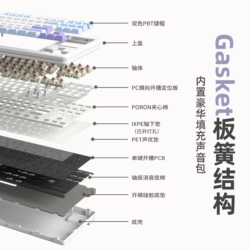 新盟M87ProV2客制化机械键盘无线三模蓝牙有线热插拔游戏办公87键-图0