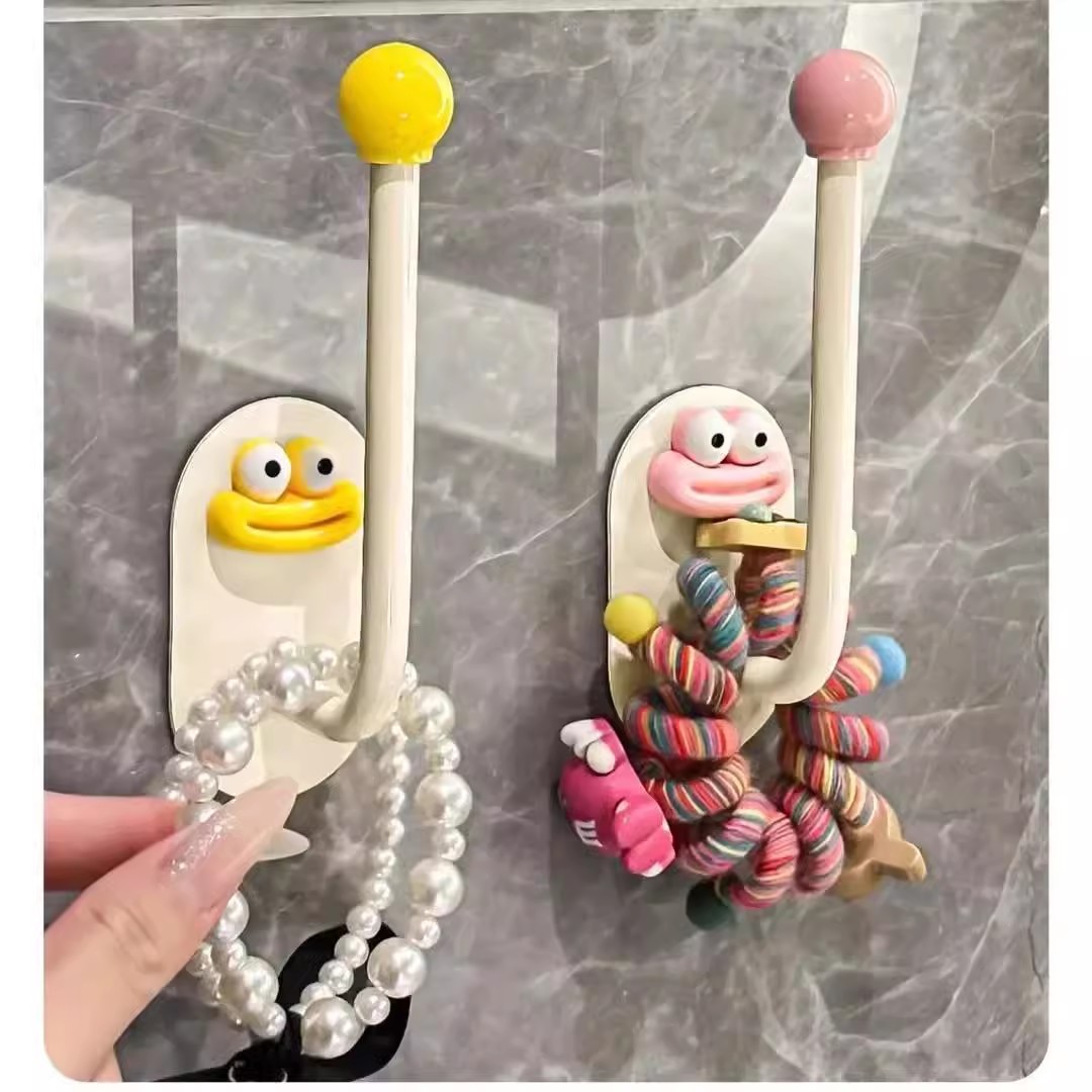 发圈发箍粘钩免打孔卫生间发夹皮筋头绳挂钩首饰品发绳收纳架塑料 - 图3