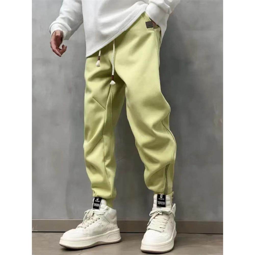 潮牌刺绣卫裤男士秋冬季新款拉炼束脚男裤加绒加厚运动休闲长裤子,淘宝优惠券,粉丝福利购,淘宝优惠卷