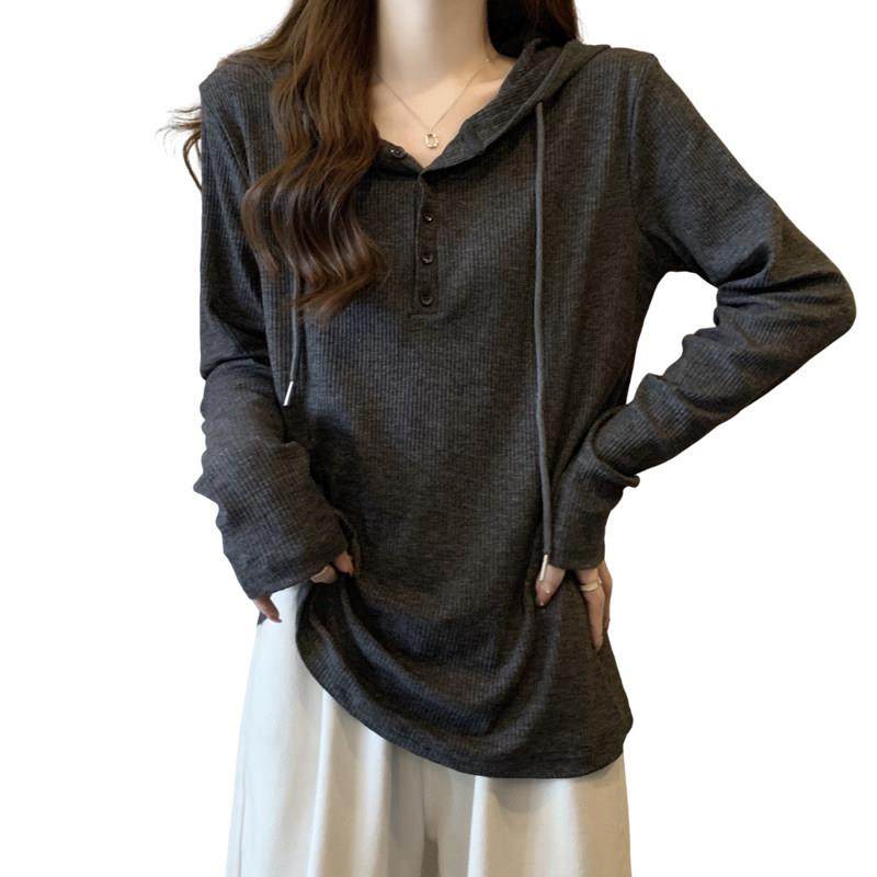 IT UNDER GARDEN 韩版纯色连帽长袖针织衫女秋季大码显瘦遮肚毛衣,淘宝优惠券,粉丝福利购,淘宝优惠卷