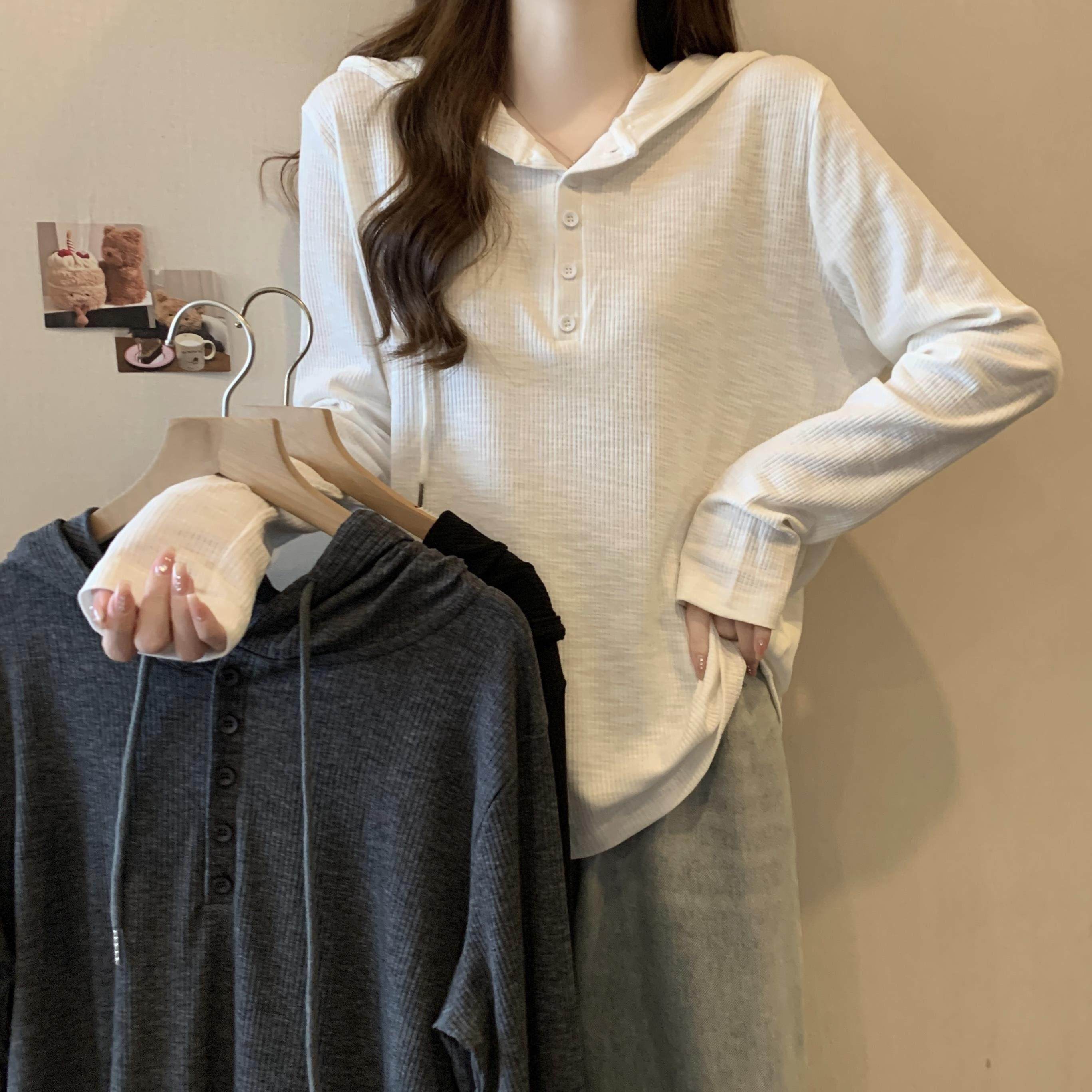 IT UNDER GARDEN 韩版纯色连帽长袖针织衫女秋季大码显瘦遮肚毛衣,淘宝优惠券,粉丝福利购,淘宝优惠卷