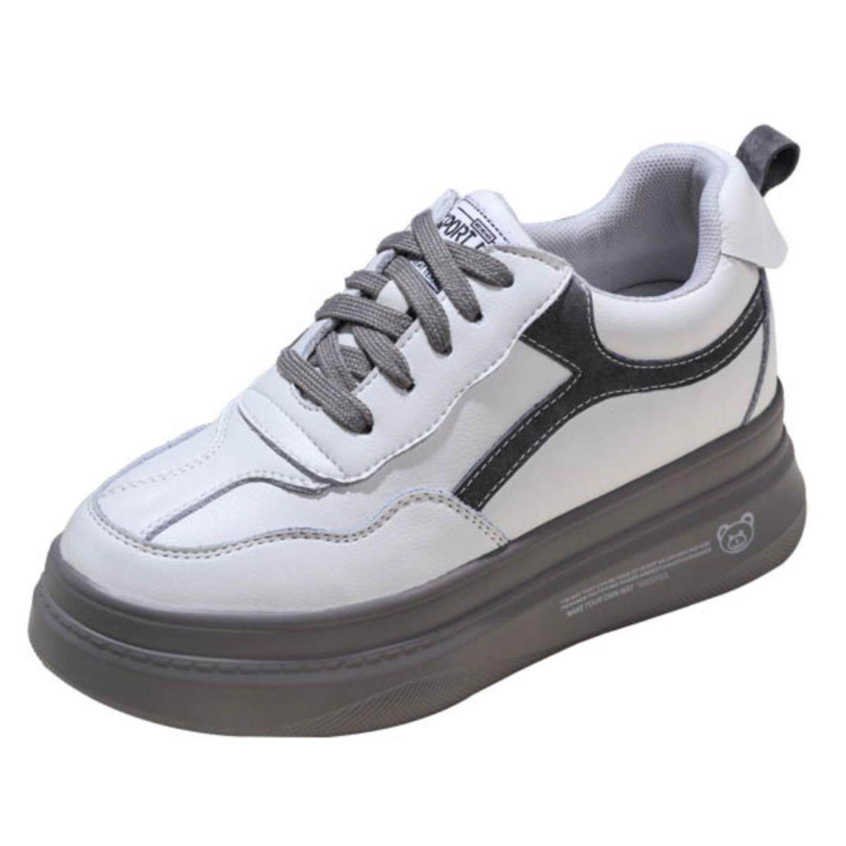 明星同款2024年透气厚底松糕内增高小白鞋秋季新款ins潮鞋子女鞋