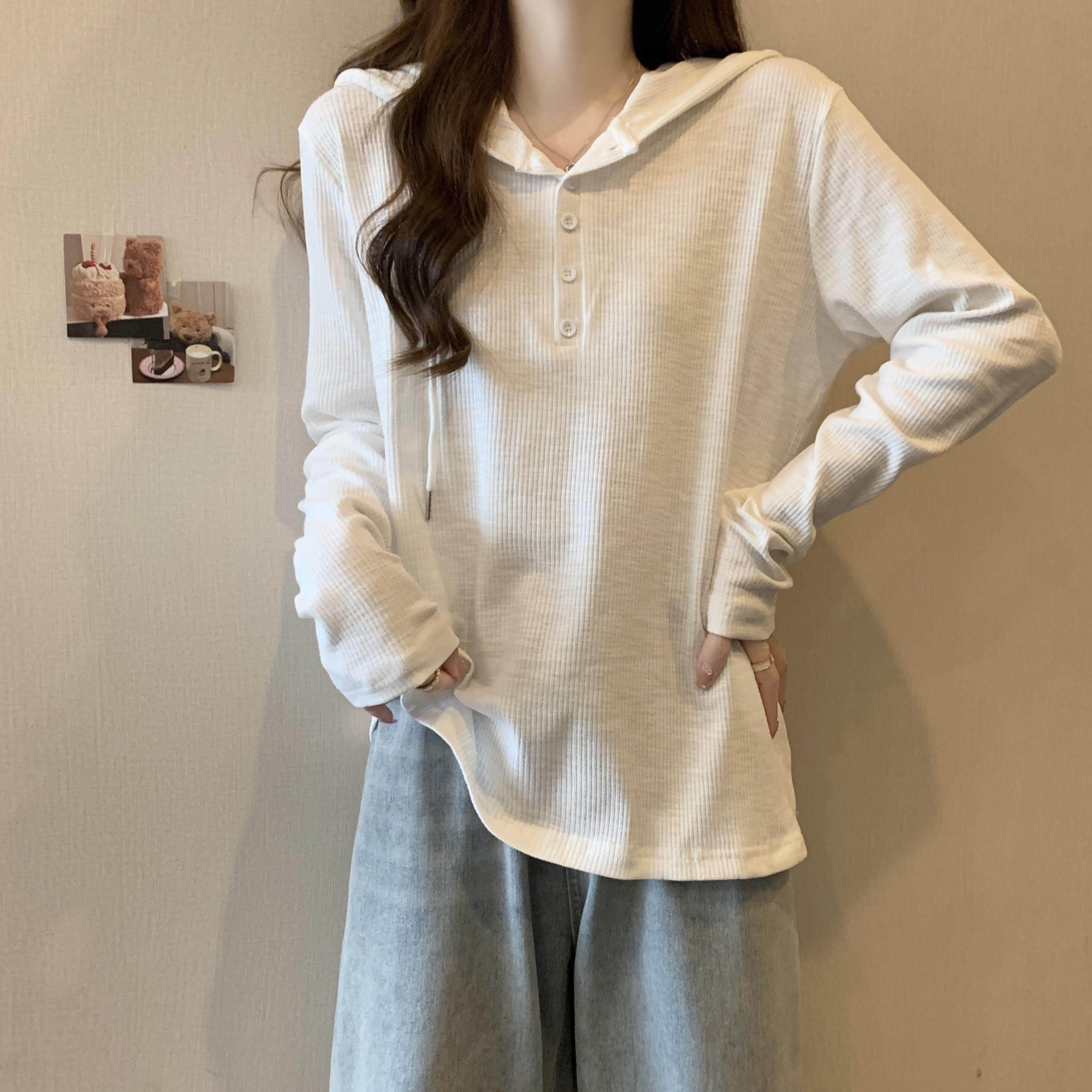 IT UNDER GARDEN 韩版纯色连帽长袖针织衫女秋季大码显瘦遮肚毛衣,淘宝优惠券,粉丝福利购,淘宝优惠卷