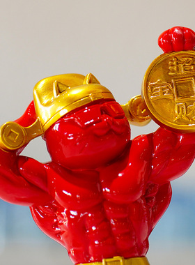 【特价】新款招财猫树脂发财猫客厅电视柜酒柜装饰品开业店铺礼品