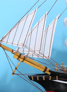 古风帆船模型木质工艺品一帆风顺家居摆件乔迁礼品帆船海盗船