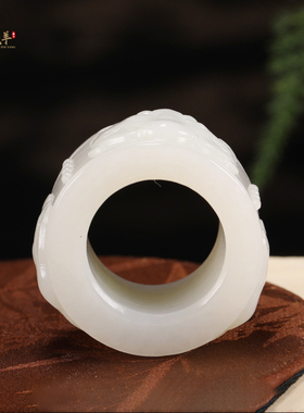 新疆和田玉男士扳指老料羊脂白玉