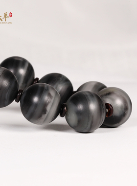 和田玉青花手串老料玉石墨玉手链