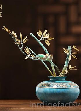 新款大明铜匠节高升竹子件客厅玄关节办公室装摆饰送领导乔迁居礼