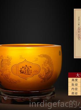 新款金室色聚宝盆摆件乔招财聚财装饰德镇陶瓷迁开业办公景送礼品