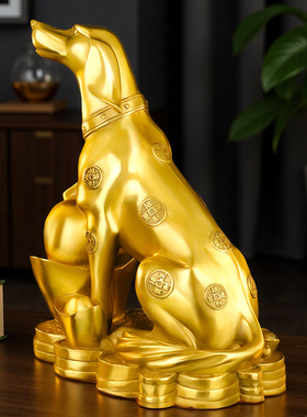 纯黄铜西北缺角生肖狗补角摆件