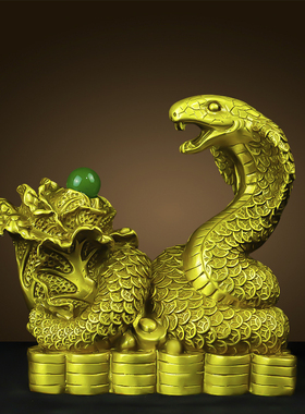 顺祥铜艺十二生肖蛇聚宝盆摆件