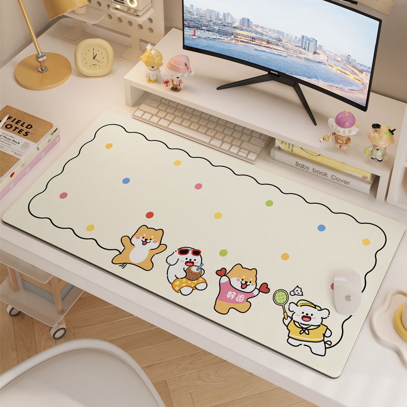 超大鼠标垫女生高颜值办公室工位桌面垫防水电脑桌布学生宿舍桌垫 - 图0