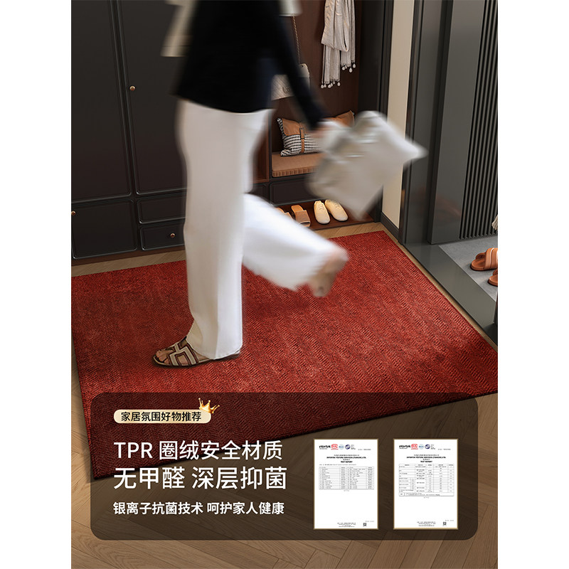 入户门地垫轻奢高级感门口进门专用红色脚垫室内新年地毯喜庆门垫,淘宝优惠券,粉丝福利购,淘宝优惠卷