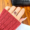 MIHMILY European designer natural ice morganite princess diamond ring for women with adjustable opening