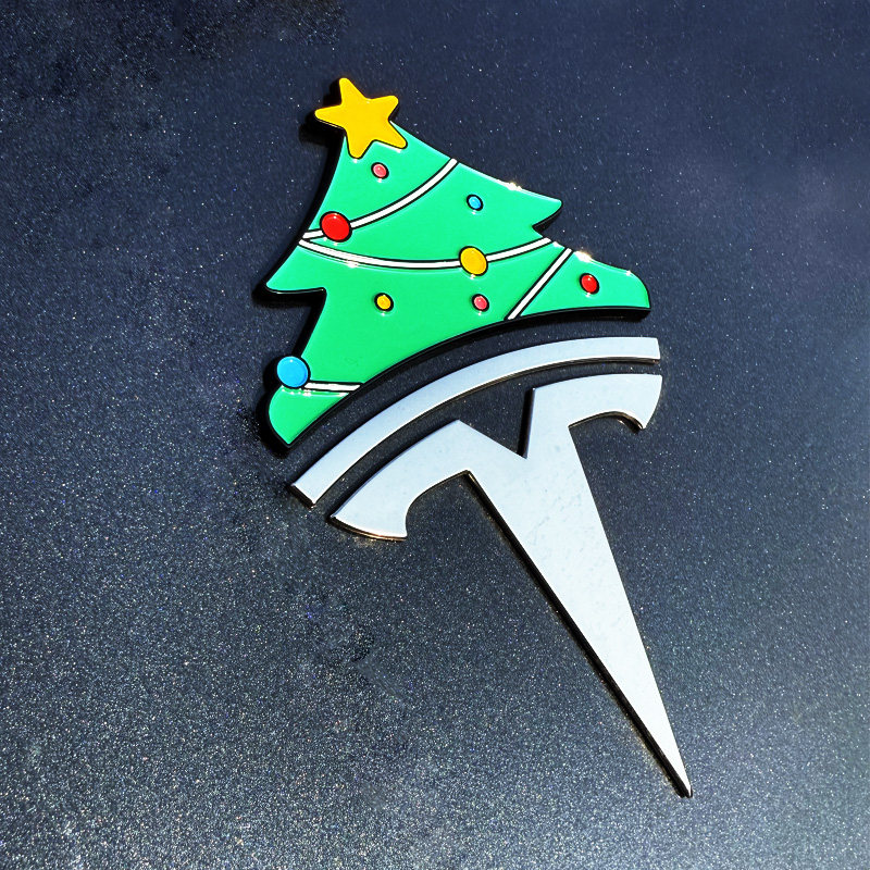 特斯拉小红帽圣诞树帽汽车车贴3D立体装饰搞笑节日车标图贴,淘宝优惠券,粉丝福利购,淘宝优惠卷