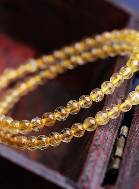 2025新款高透发丝天然金黄迷你小颗金发晶女款手链高透度精选