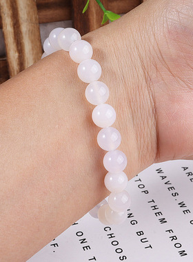 2025新款荔枝冻玛瑙时尚百搭单圈白蔻雅珠宝单手链潮流饰品