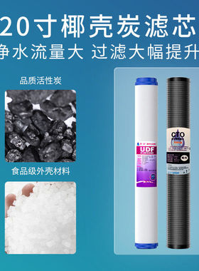 10寸20寸通用活性炭滤芯压缩活性炭 烧结活性炭后置T33椰壳炭