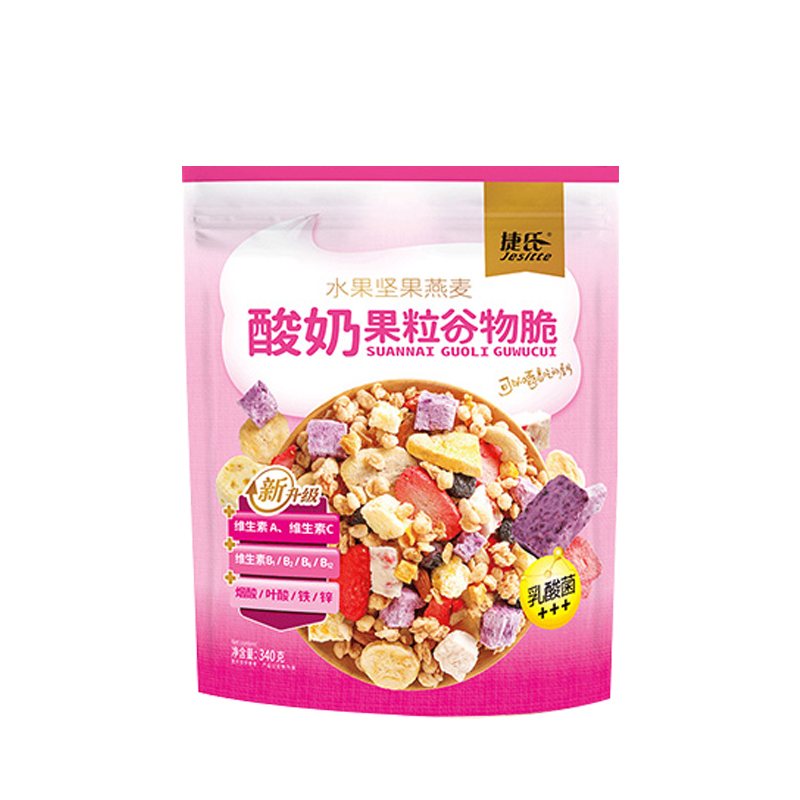 捷氏水果坚果谷物脆脆燕麦早餐代餐零食饱腹食品干吃拌酸奶充饥袋