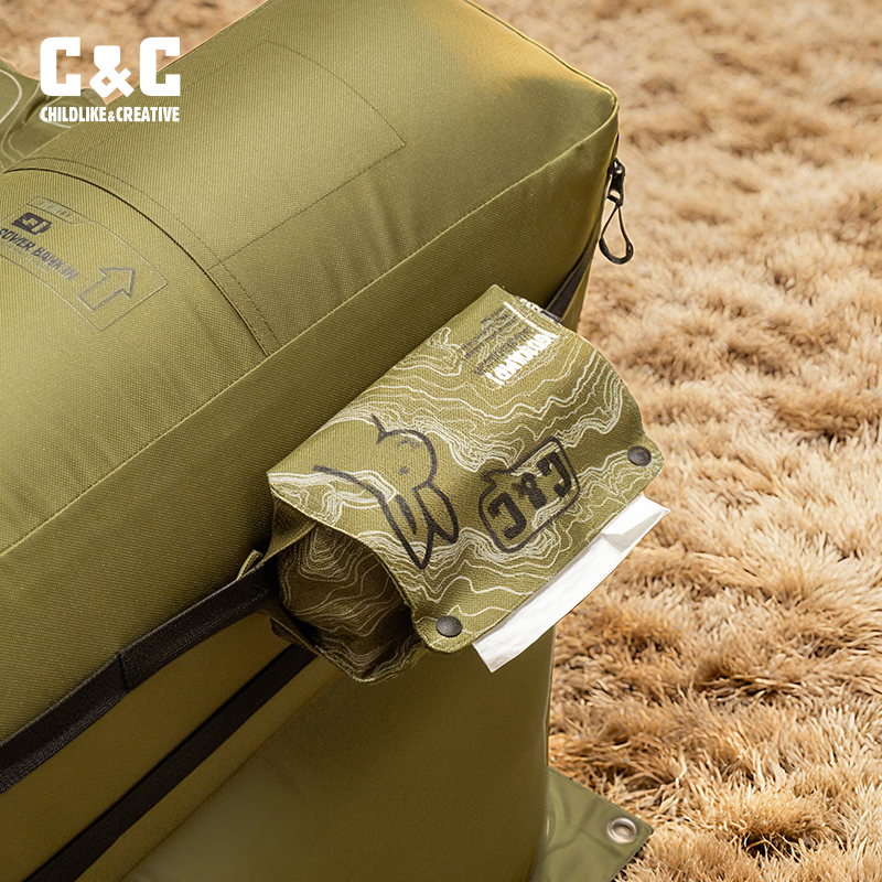 CC户外抽纸收纳包野餐纸巾盒车载客厅露营风格 - 图2