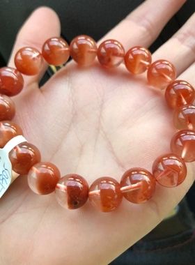 天然红水晶手链红兔毛手链半聚宝招财进宝颜色鲜艳夺目聚宝盆晶体