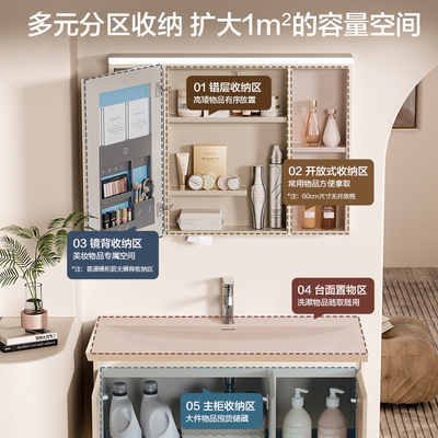 恒洁卫浴新款浴室柜组合陶瓷一体盆卫生间洗漱台洗手台盆柜2500Z
