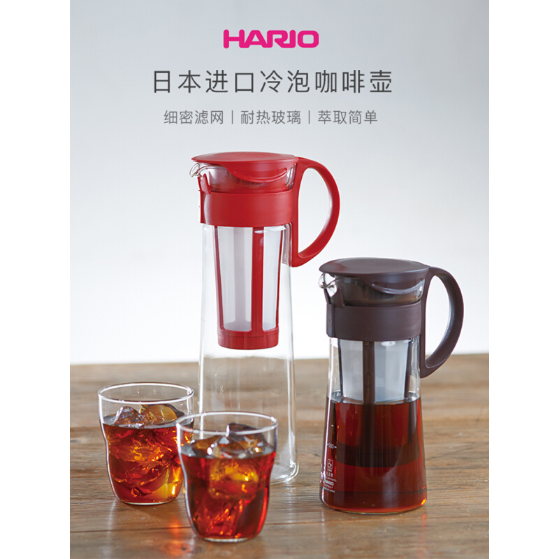 日本HARIO冷萃壶冷泡冰酿咖啡壶冰滴咖啡壶家用热泡玻璃冷水壶FIC - 图3