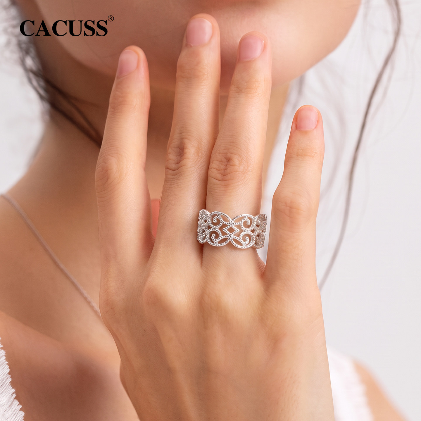 CACUSS Jewelry S925 Silver Open Ring High-end