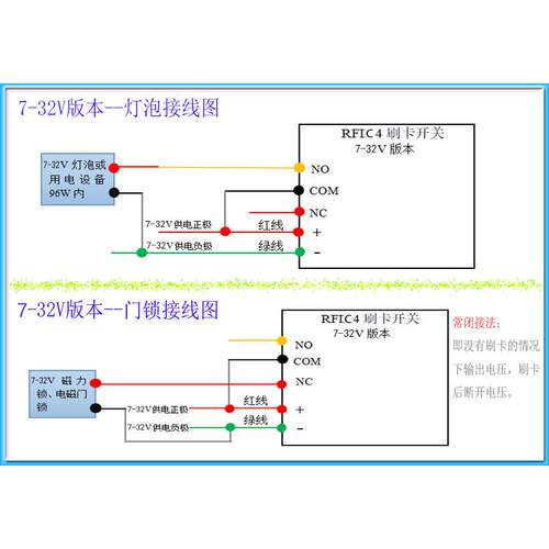 IC刷卡感应开关模块手机NFC控制12V 24V 220V改装开灯开电源RFIC4 - 图3