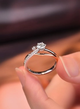 精工工艺S925银莫桑石戒指不掉色流星高级感小众设计工厂批发