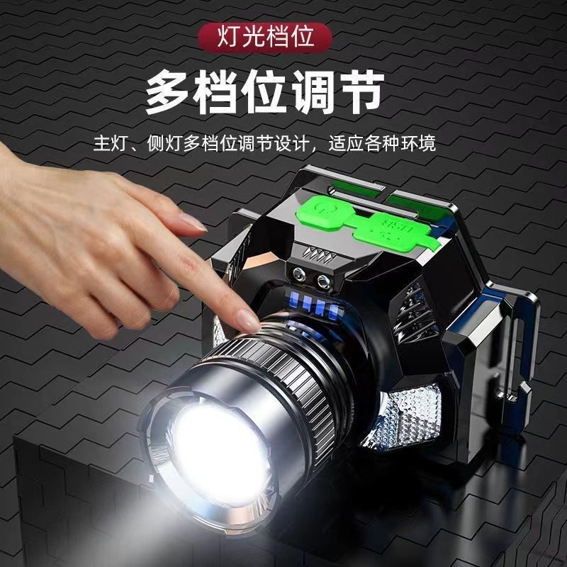 头灯LED充电手电筒强光头戴式可充电超亮户外超长续航矿灯钓鱼,淘宝优惠券,粉丝福利购,淘宝优惠卷