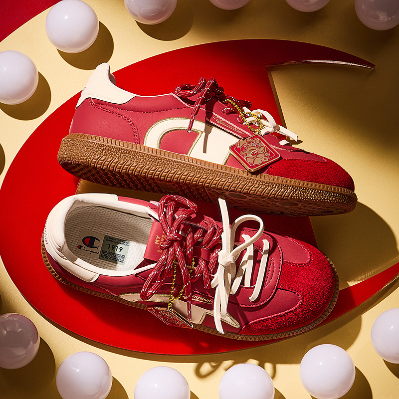【小马宝莉联名】Champion冠军男女童26春新年红色双鞋带德训板鞋