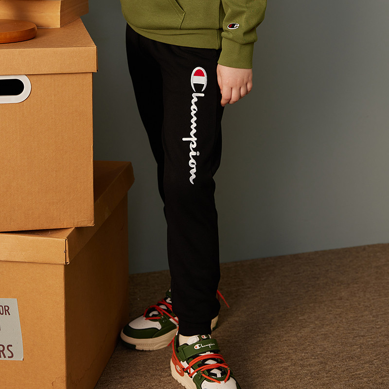 Champion冠军童装25冬季新款加绒束脚弹力橡皮筋休闲运动长裤卫裤,淘宝优惠券,粉丝福利购,淘宝优惠卷