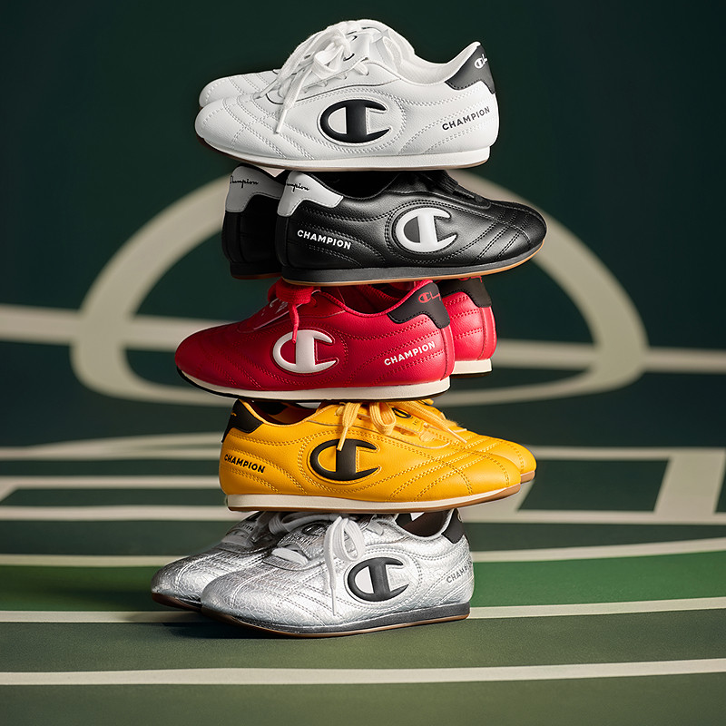 Champion冠军男女童26春季新款新年跆拳道翻盖足球德训鞋红色板鞋